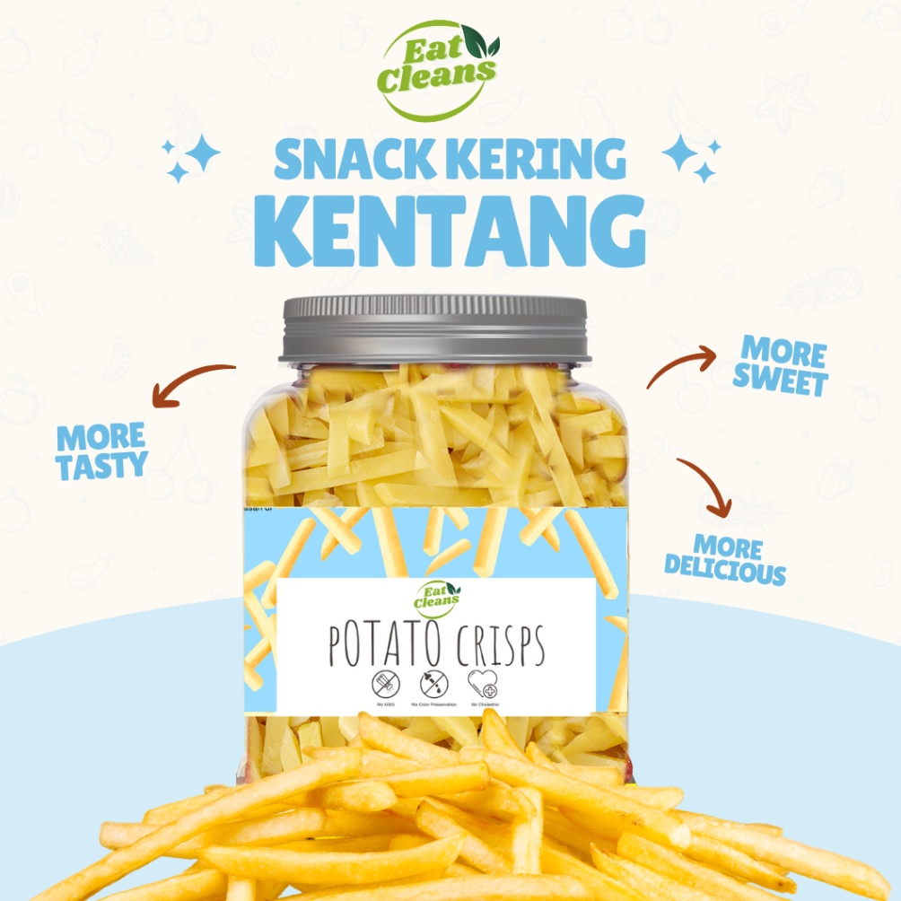 

MURAHV Keripik Kentang Krispi Freeze Dried Potato Chips Cemilan Sehat Kripik Kentang Kering Gurih Cemilan Diet Rendah Kalori Berkualitas