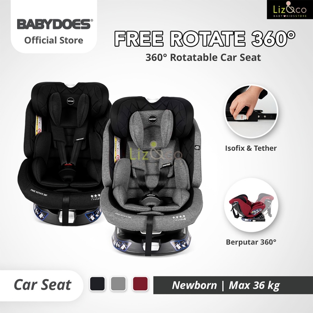 BABYDOES CAR SEAT FREE ROTATE 360 Derajat