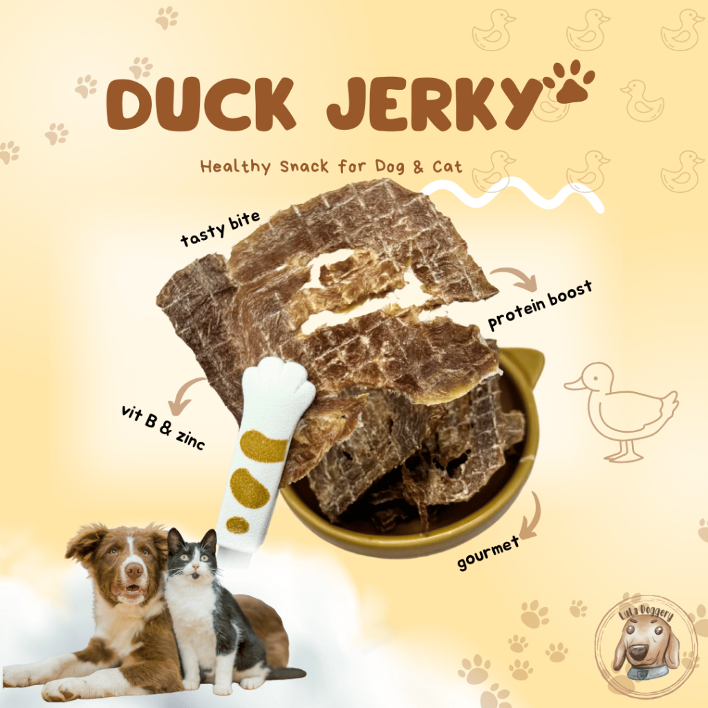 Snack Anjing Kucing Homemade Duck Jerky Lula Doggery