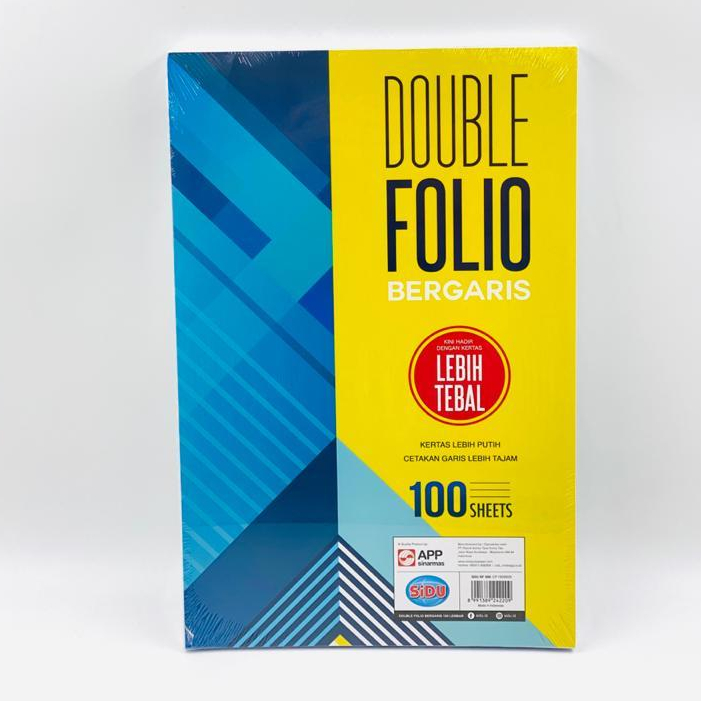 

( DAPAT 1 PAK ) Kertas Double Folio Bergaris Garis Sinar Dunia SiDu SD 100 Lembar