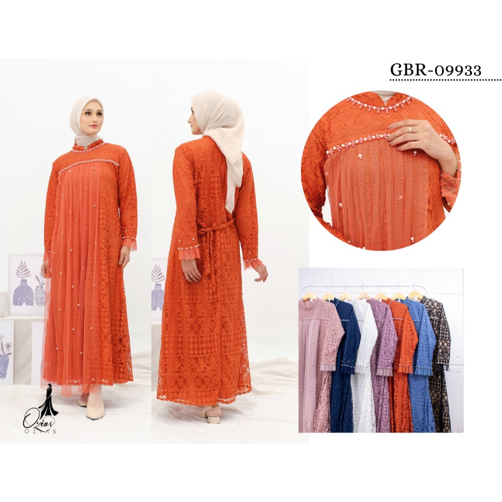 Ozias - Gamis Brokat Fimela 09933 I Gamis Kondangan Jumbo I Fashion Muslimah