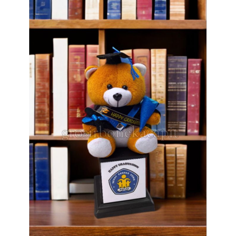 PIALA BONEKA WISUDA / KADO WISUDA / PIALA WISUDA KELULUSAN SEKOLAH PAUD TK SD SMP SMA UNIVERSITAS