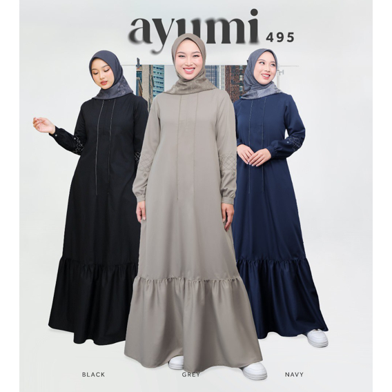 GAMIS ETHICA AYUMI 495 BAHAN VALDENA MODEL BAJU MUSLIM WANITA GAMIS DAILY BUSUI FRIENDLY KEKINIAN