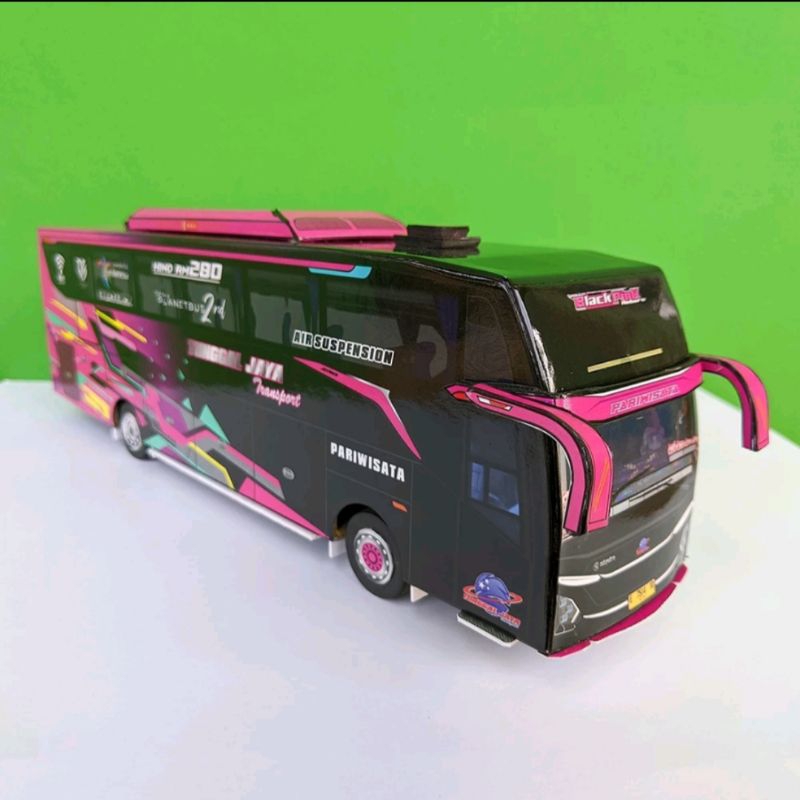 Miniatur Bus basuri Black Pink  JET BUS 5 Tunggal Jaya 1/50 | LikitToys