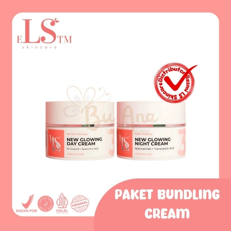 Cream Pemutih Wajah LS SKINCARE (eLStm) Brightening series Glowing Whitening cream farmacy BPOM