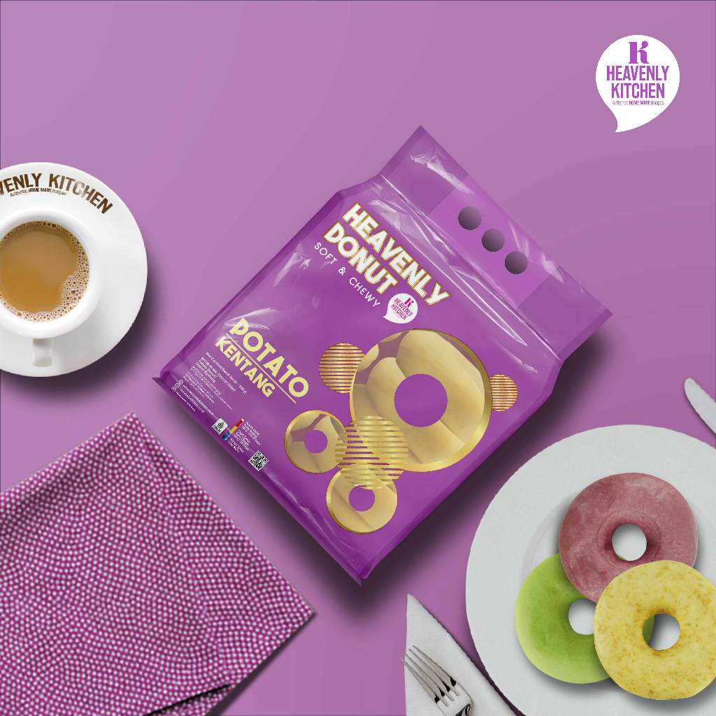 

HEAVENLY KITCHEN DONAT KENTANG/UBI UNGU/GANDUM 450GR(10pcs)