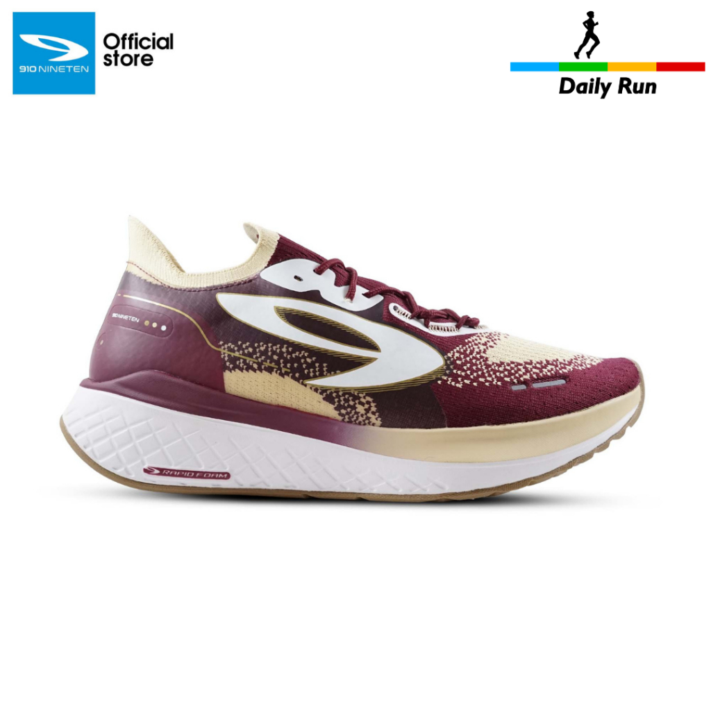 910 Nineten Hanna 2.0 Sepatu Lari - Merah/Burgundy/Coklat