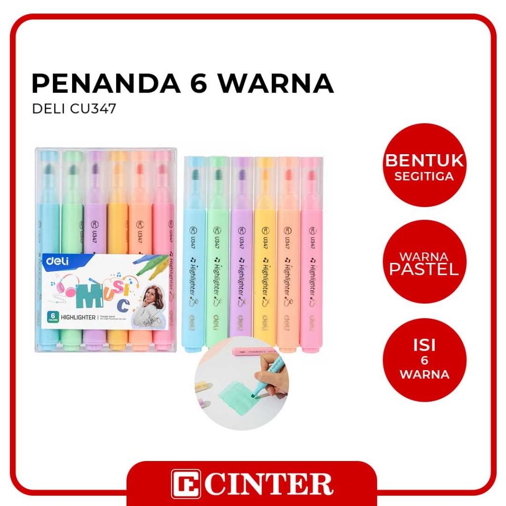 

DELI - HIGHLIGHTER / STABILO / PENANDA CU347 6 WARNA SPECIAL AGNES MO