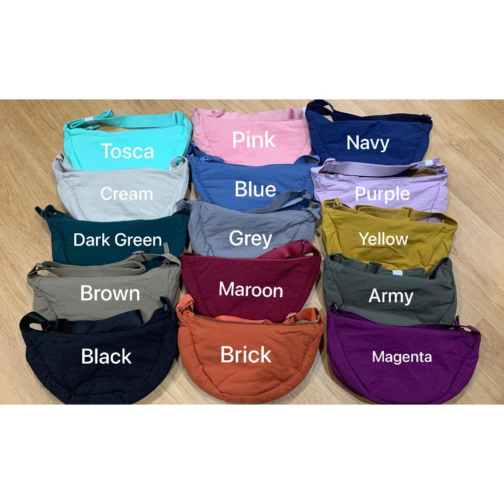 Tas Bahu Mini Round Wanita / Pria Sling Bag Selempang Waist Bag Model ala Uniqlo - Tas Bahu - Tas Pi