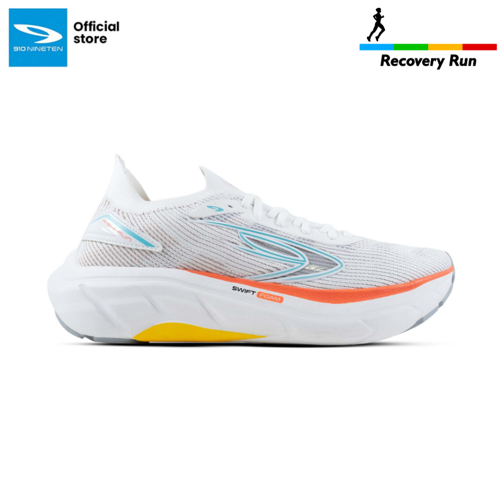 910 Nineten KISHI RUN 2.0 sepatu lari - White/Camelia/High-Rise/Blue Radianc