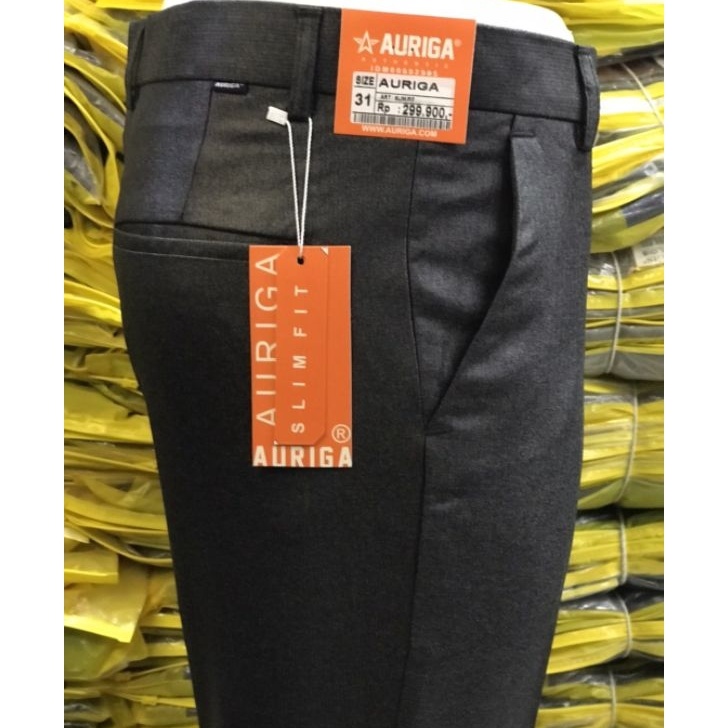 Grosir celana bahan dasar mengkilap slimfit pria  celana formal metalik pria slimfit AURA