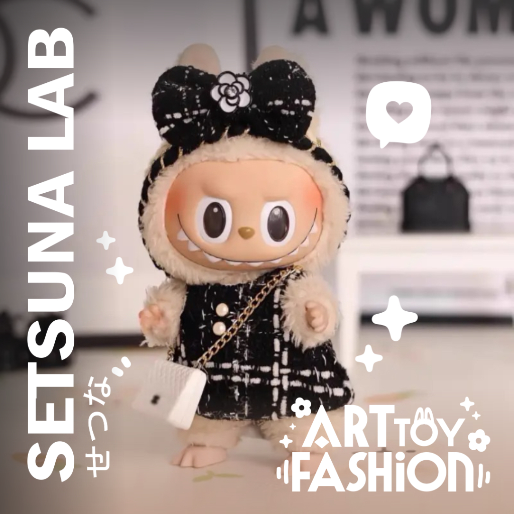 Labubu Chanel Clothes Baju Labubu Custome for Labubu Art Toy Pop Mart Setelan Baju