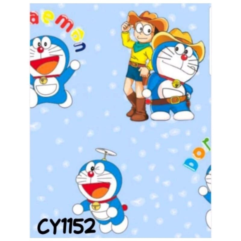 Wallpaper Sticker Dinding Motif Doraemon Warna dasar Biru CY1152