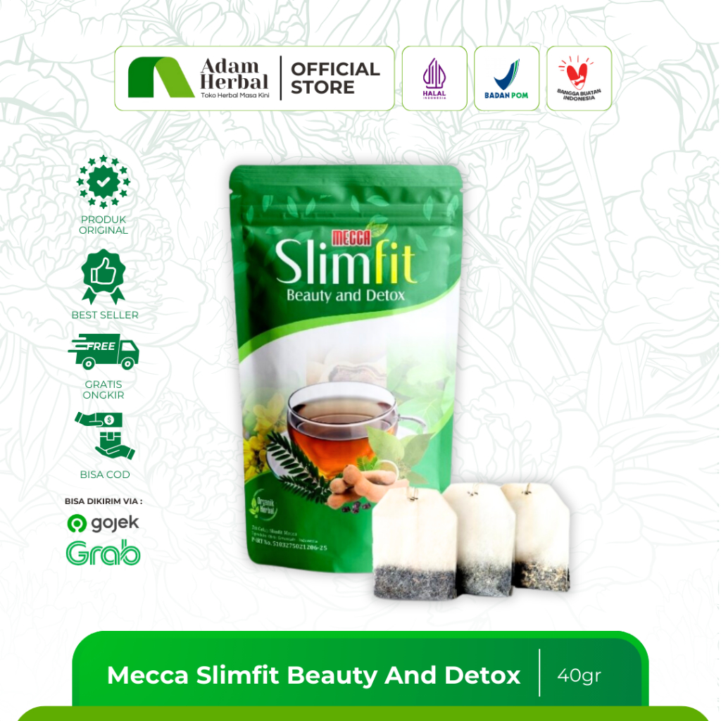 Mecca Slimfit Beauty And Detox - Teh Celup Diet Dan Detox - Minuman Diet - Adam Herbal