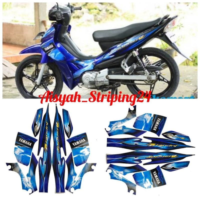 STIKER STICKER STRIPING LIS LES POLET BODY MOTOR YAMAHA JUPITER Z 2008 JUPITER Z BURHAN HITAM BIRU