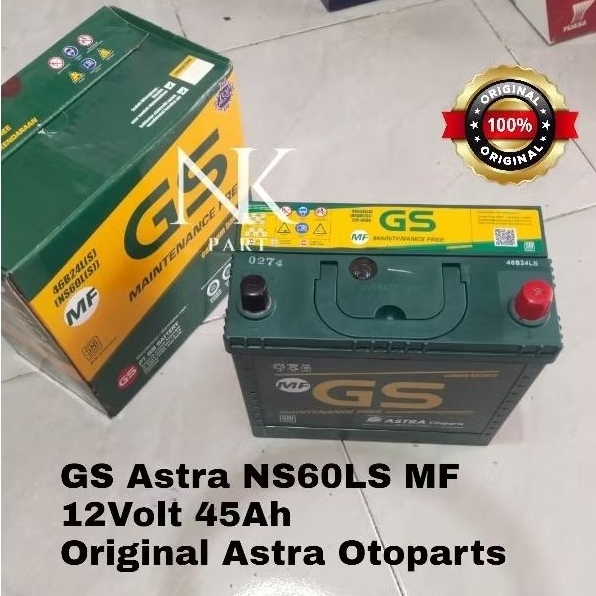 Aki Mobil GS ASTRA NS60LS MF Hyundai Accent Verna, Cakra, Matrix