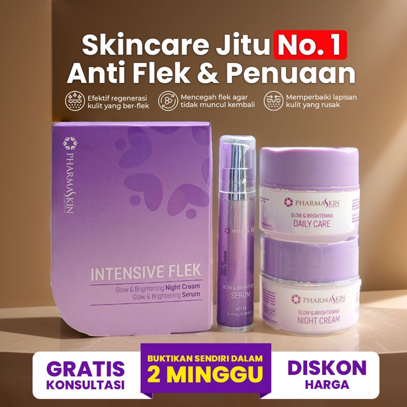 Cream Untuk Flek Hitam By Pharmaskin Solution | Paket Intensive Flek Daily | Pharmaskin Paket Flek