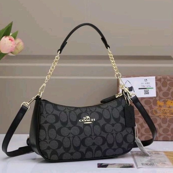 KF7 Tas Coach Slempang Terry Snature 2 tali premium Free Box 786CH