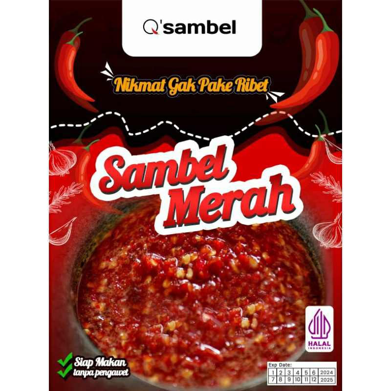 

Q'sambel - Sambel merah nikmat sebagai pelengkap makanan /Siap saji /Pelengkap.