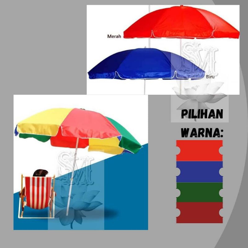 Payung pantai 200cm/payung jumbo/payung jualan/payung tenda/payung jualan keliling