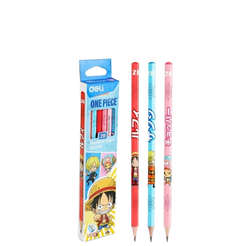

PENSIL DELI EC022-2B One Piece Graphit Pencil / Pensil Kayu Grafit 2B Lucu Kartun One Piece