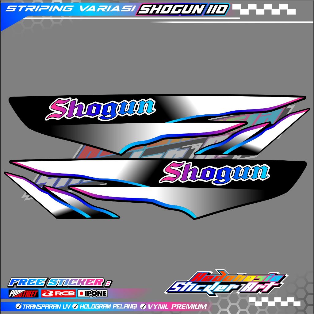STRIPING VARIASI SUZUKI SHOGUN 110 / STIKER LIST VARIASI MOTOR SHOGUN 110