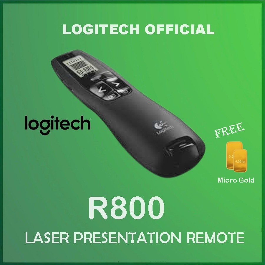 Logitech R800 Wireless Pointer Persentasi - GREEN LASER -Laser Pointer Logitech