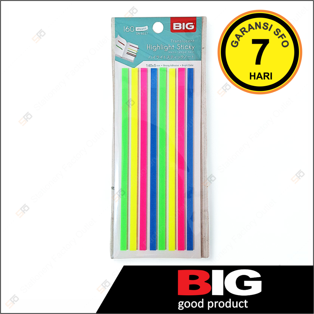 

Highlighter Strips Neon Big 140 mm - Sticky Note Lidi 6027 - SFO Semarang Official