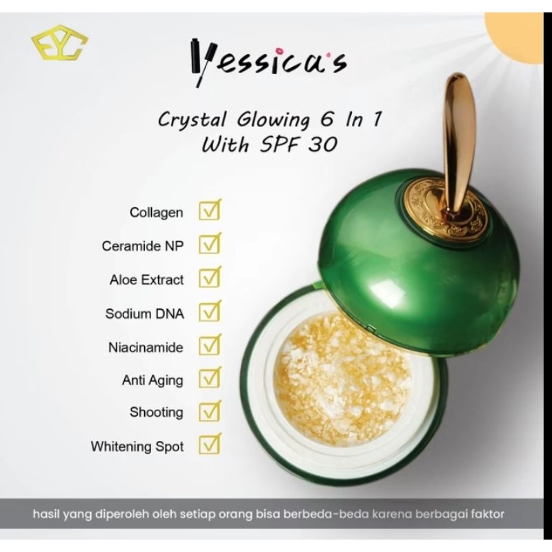PROMO GLOW UP + CREAM CRYSTAL YESSICA'S HIJAU + CREAM CRYSTAL YESSICA'S FLEK + CREAM FLEK AMPUH + CR