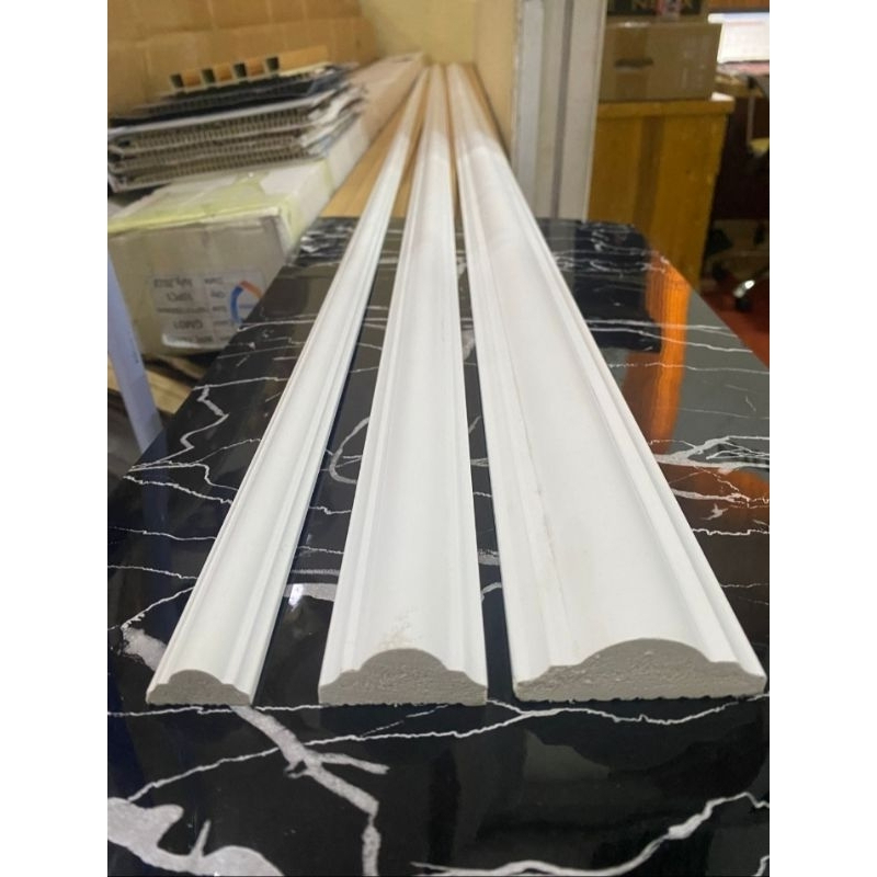 Lis Wall Moulding PVC | Lis Moulding PVC Wall Lis Border PVC Padat Putih Panjang 2,90 Meter Harga Pe