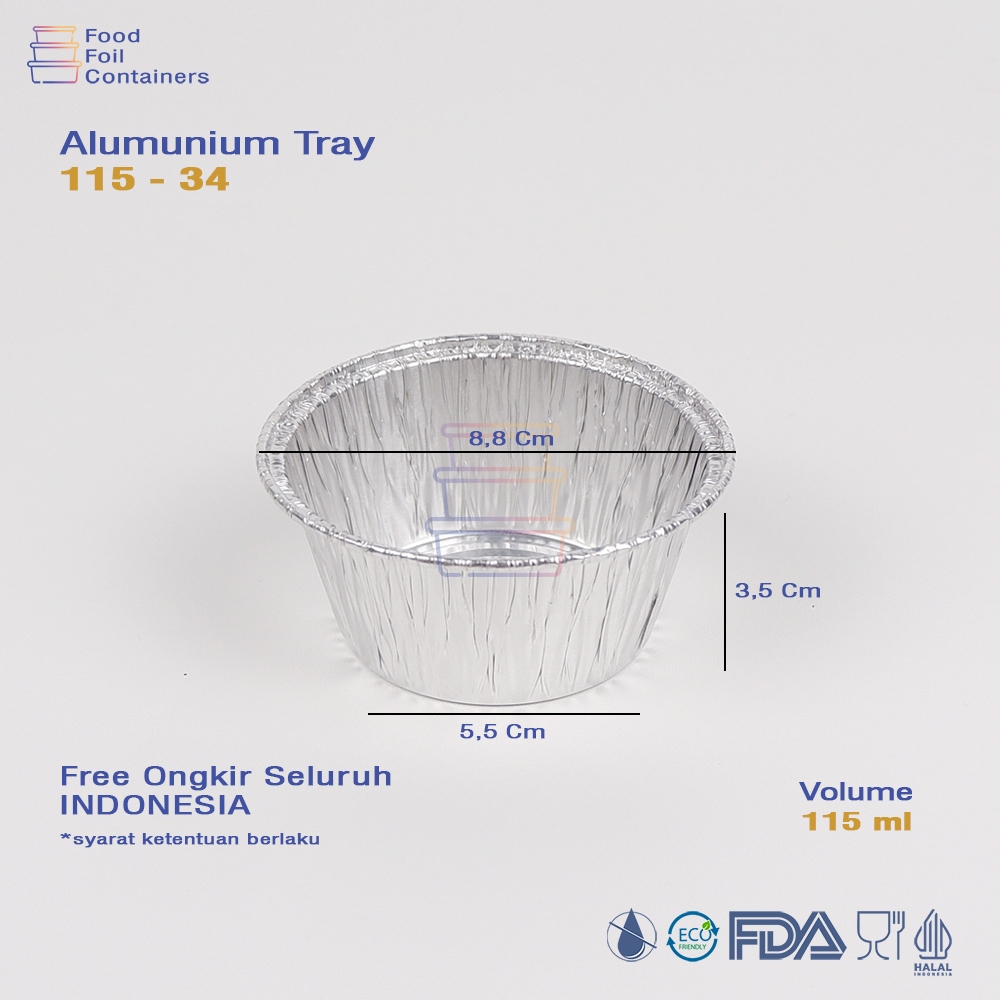 alumunium foil cup 115/34 / macaroni schotel / zuppa soup
