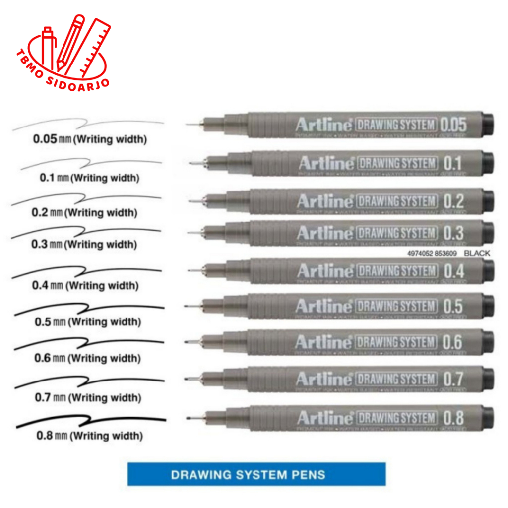 

TBMO Drawing Pen Artline / Drawing System Pen Gambar Per Pcs