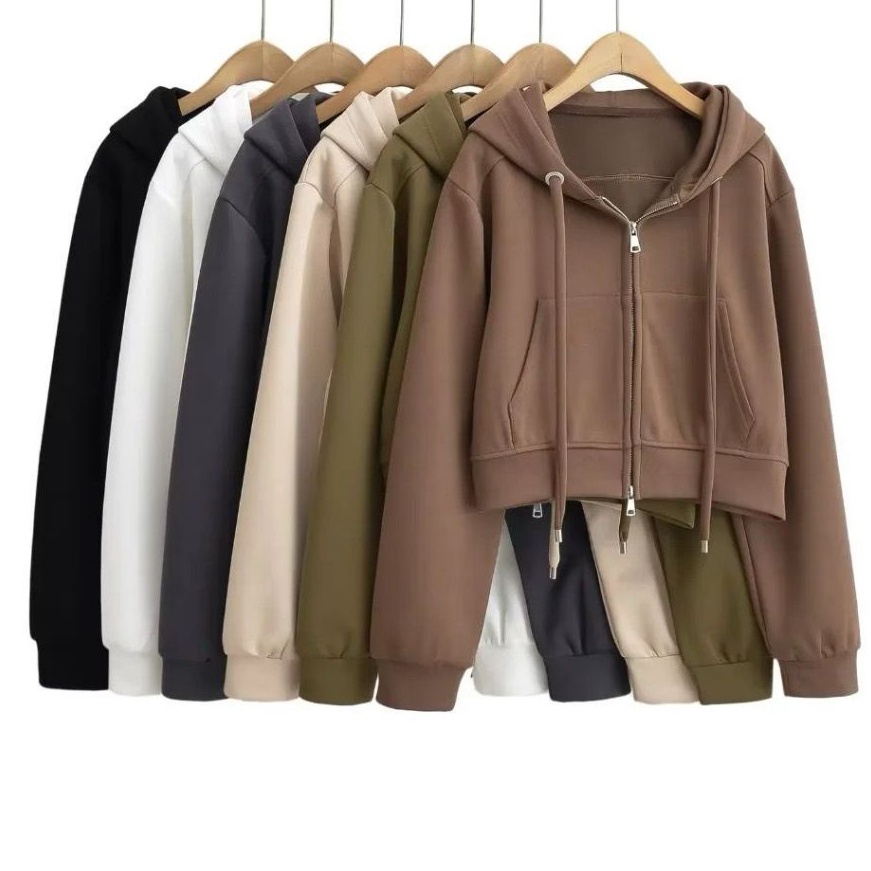 Hematku Hoodie Crop Top Korea cantik