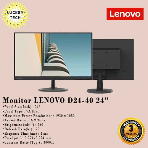 Monitor LED LENOVO D24-40 24"