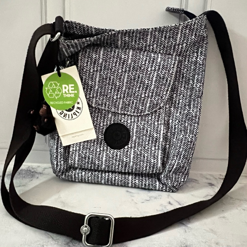 ORIGINAL KIPLING JULIETA Simply Chevron crossbody bag recycled fabric NEW / tas selempang wanita wom