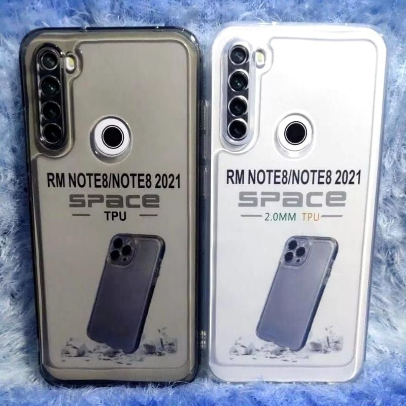 SoftCase Clear Black Redmi Note 8/Note 8 Pro 2021 Case Slikon hitam Bening
