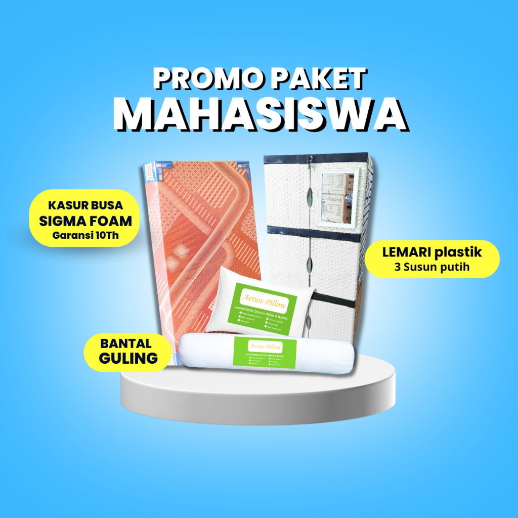 Paket Hemat Kasur, Lemari dan Bantal Guling Silikon | Paket Murah