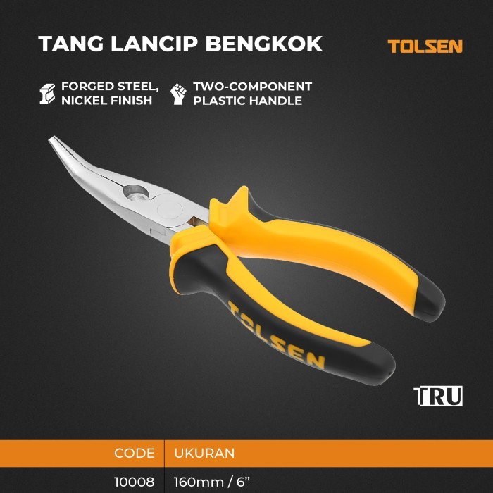 TOLSEN Tang Lancip Bengkok  10008