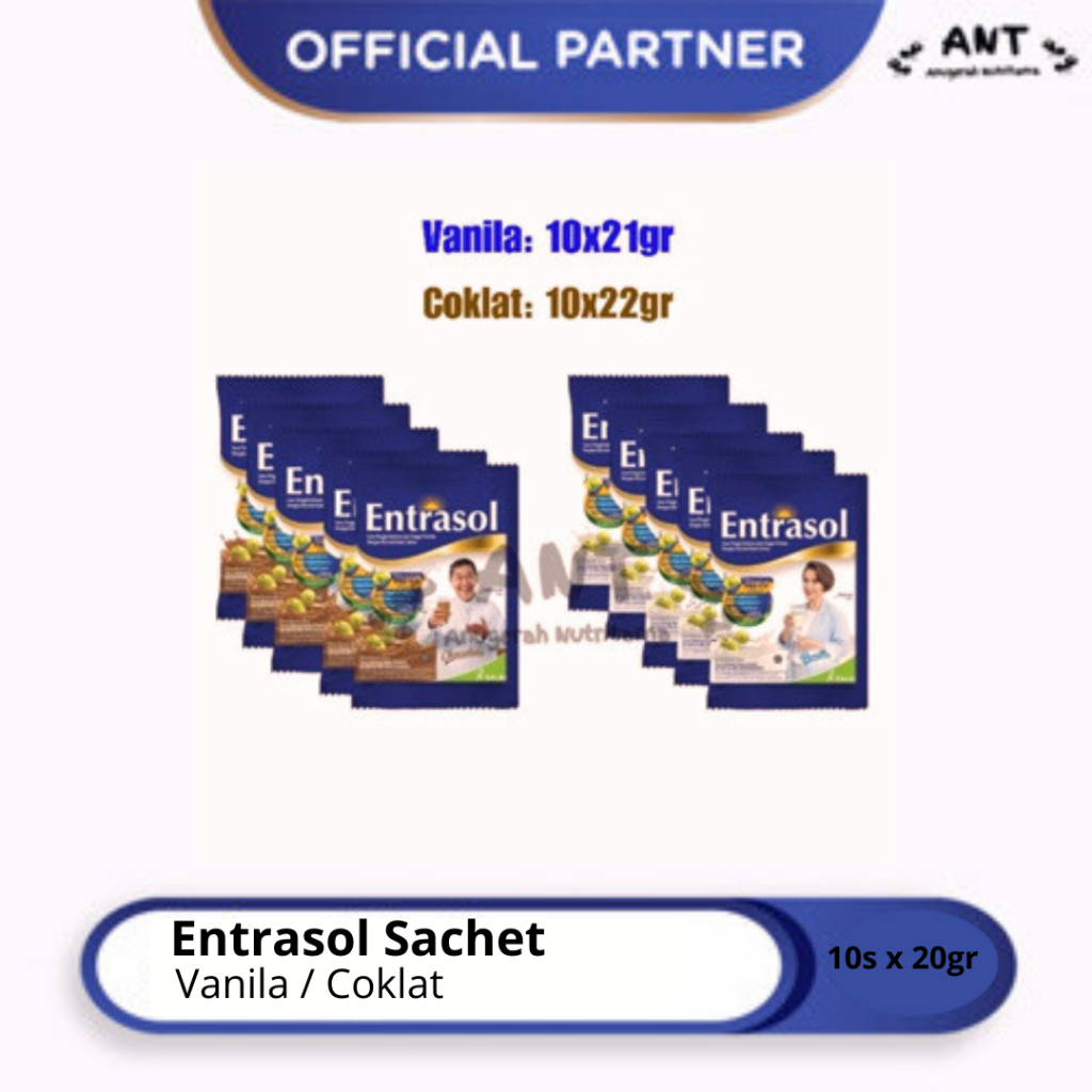 

Entrasol Sachet 10s x 20gr (Kemasan Renceng) Vanila / Coklat