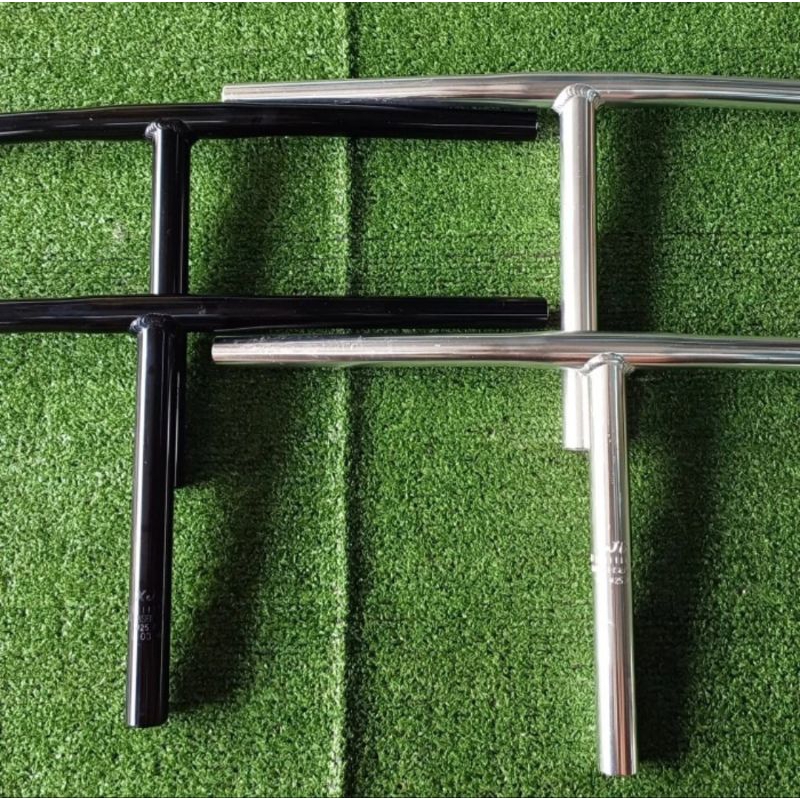 Tiang Stang T Sepeda lipat Handlepost Alloy Insert 25.4 Black Silver Taiwan New