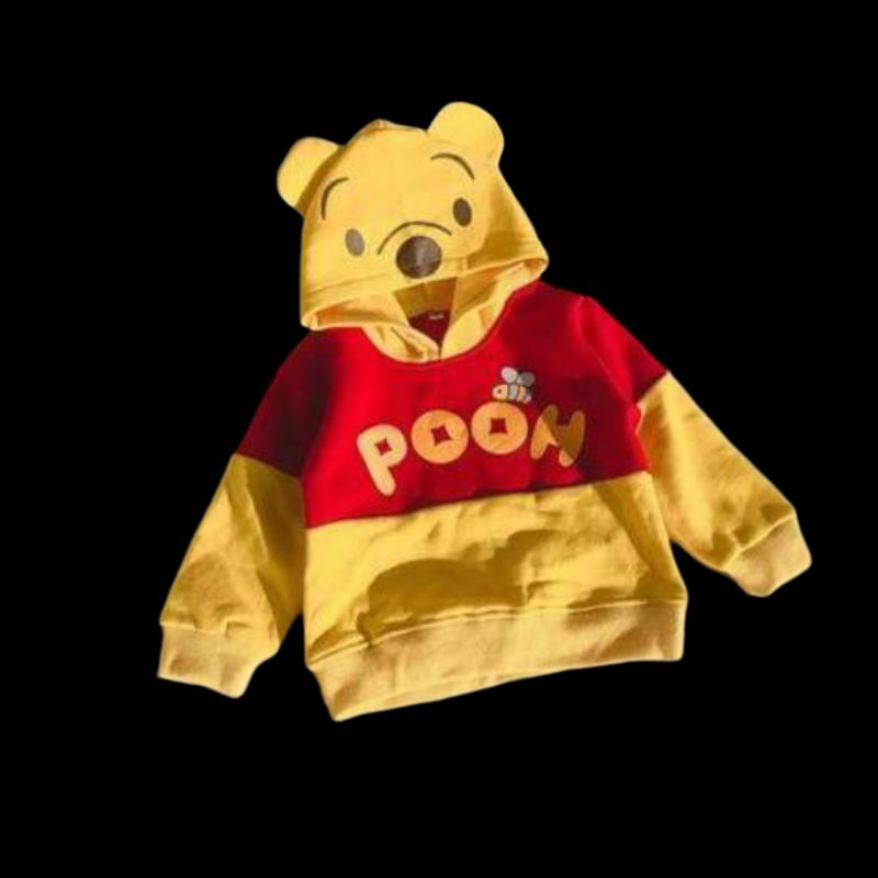 JAKET ANAK COWOK POOH PANDA WARNA KUNING ORANGE OREN SWEATER KID FUNNY BABY TEDDY BUSANA KIDS 2 3 4 