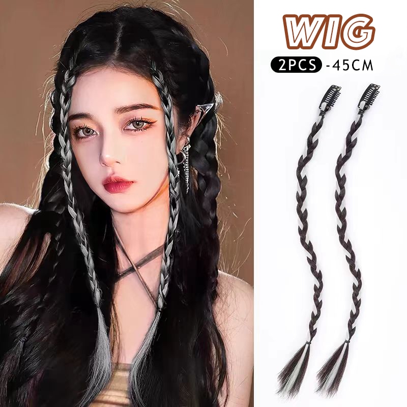 Modis Hair Clip Extension Kepang(2PCS) Wig kepang Rambut Palsu Hair Clip Kepang Highlight Rambut Sam