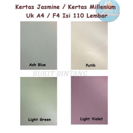 

Kertas Jasmine / Kertas Millenium 190 Gsm Ukuran A4 dan F4, Isi 110 Lembar