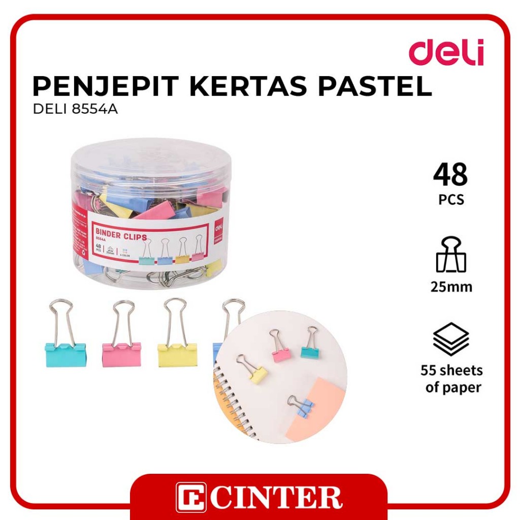 

DELI - BINDER CLIP / PENJEPIT KERTAS WARNA 25MM E8554A
