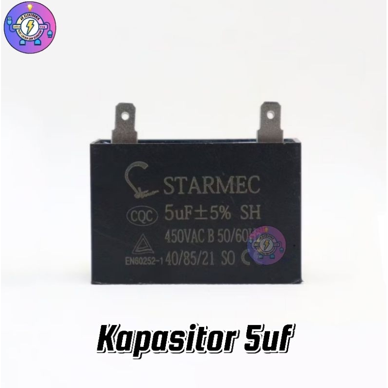 KAPASITOR 5 UF KOTAK SOKET | KAPASITOR FAN | KAPASITOR POMPA |KAPASITOR KULKAS, KAPASITOR 5 UF