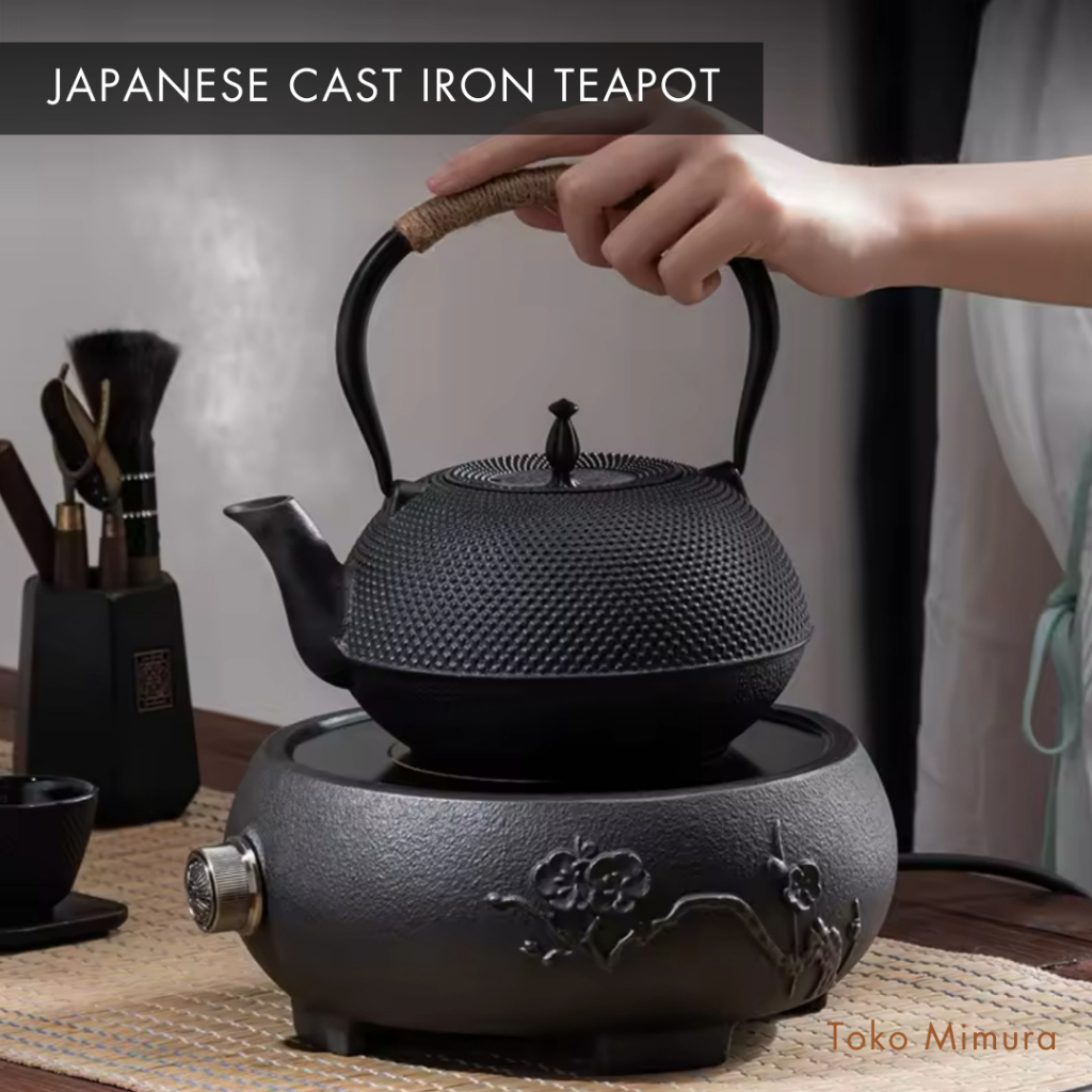 Japanese Iron Cast Kettle Tea Pot Teko Teh Besi Bergaya Jepang 1.2L