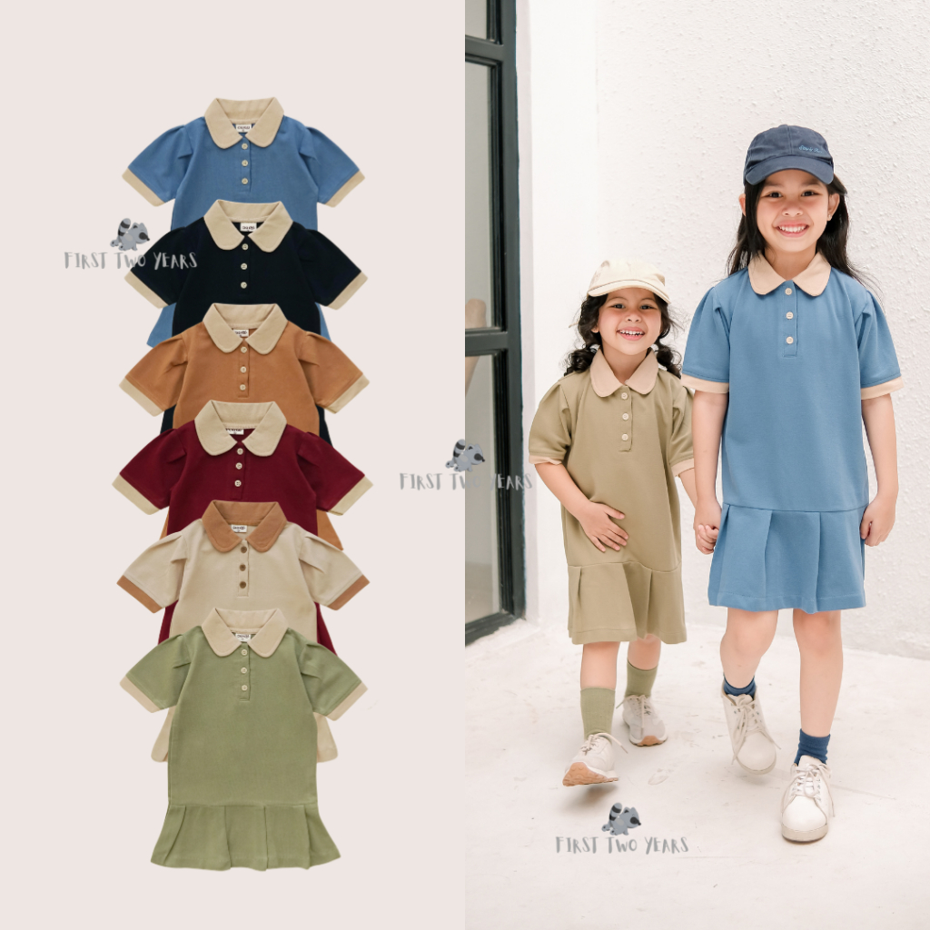 Ciakidz - Zea Polo Dress & Zea Pants / Tunik Gaun Polo Anak dan Celana Pendek Anak Perempuan