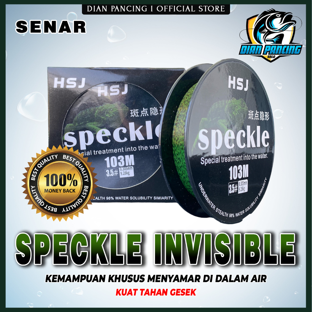 Senar Pancing Speckle Panjang 100M Lembut Kuat dan Tidak Keriting