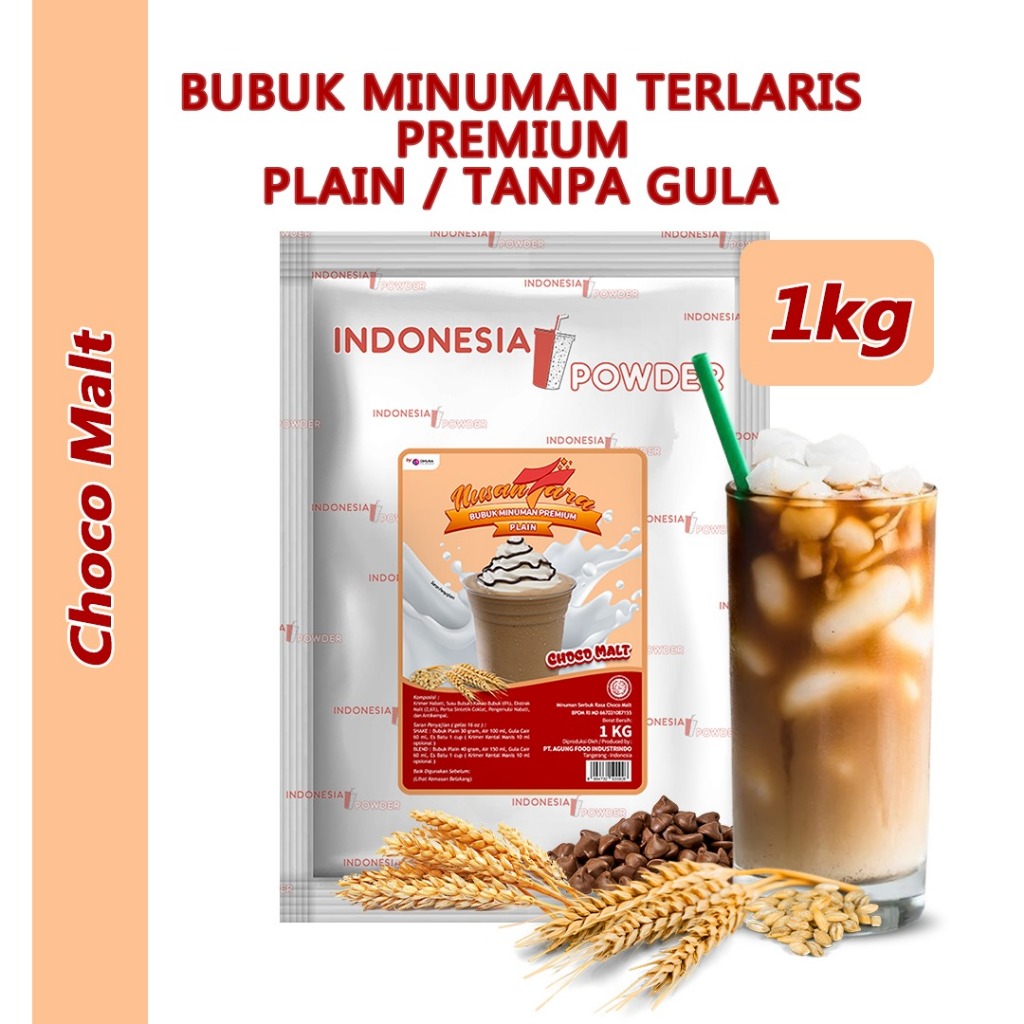 

NUSANTARA Bubuk Minuman Premium Plain Tanpa Gula Horeca Rasa Choco Malt 1 Kg Omura Powder