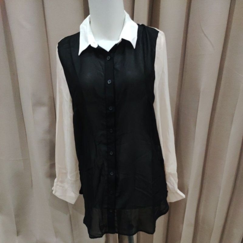 kemeja sifon lengan panjang 3 warna